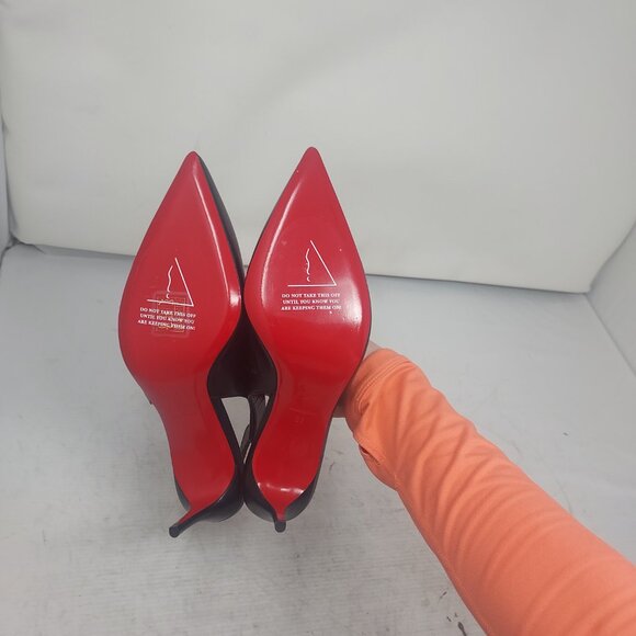 Christian Louboutin Black Hot Chick Slingback Pump Shoe - Picture 2 of 11